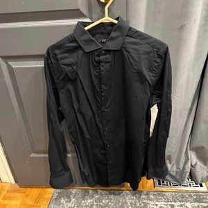 Black Men Button Down Shirt